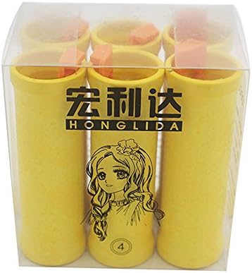 Honglida Hair perm rods (pack of 6pcs) (3.35"L x 1.10", Yellow)
