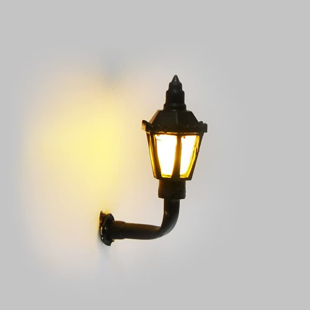 WANGCL 10Pcs LED Model Railway Wall Lights Mini Street Light Model Railway Train Lamp for Dollhouse Decoration Micro Landscape Lighting Accessories