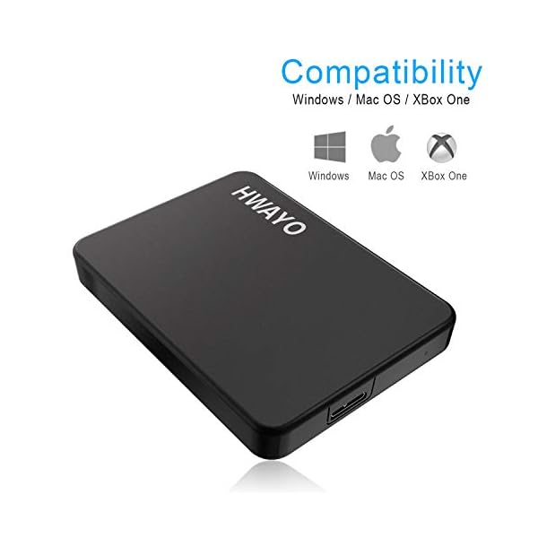 HWAYO Externe Festplatte, 120 GB, ultradünn, 6,3 cm (2,5 Zoll), USB 3.0, für PC, Desktop, Laptop, MacBook, Chromebook – Bild 3