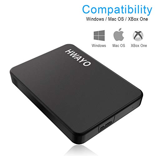 disco duro externo portátil hwayo de 120gb ultra slim 2.5 '' usb 3.0 hdd storage para pc, computadora de escritorio, computadora portátil, macbook, chromebook