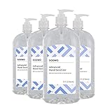 Amazon Brand - Solimo Hand Sanitizer with Vitamin E, 32 Fl Oz (Pack of 4)