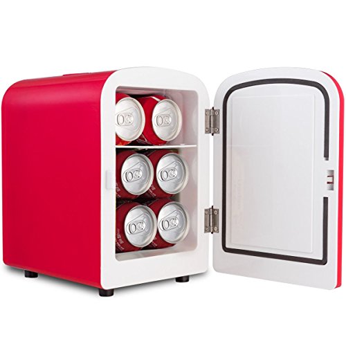 Click Here to See More Images Mini Fridge Small Refrigerator Portable Cooler Compact 4L Auto Car Boat Home Office Red