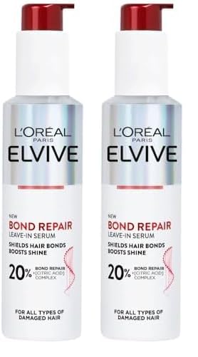 L'Oreal Paris Elvive Bond Repair Leave-in Serum, for Damaged Hair, for Deep Repair, Bonding Hair Care, 150ml (Pack of 2)