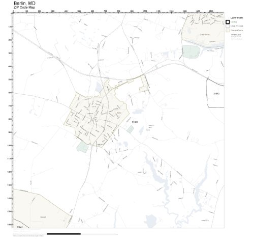 Berlin Md Zip Code Map Zip Code Wall Map Of Berlin, Md Zip Code Map Not Laminated: Amazon.com:  Office Products