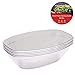 64 Oz. Clear Plastic Serving Bowls (5 Pack) Oval Disposable Serving Bowls for Parties - Large Plastic Bowls for Salad, Snacks, Chips, Pretzels, Candy