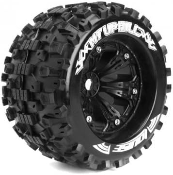 Louise RC #L-T3219BH Louise 1/8 MT-UPHILL Traxxas Style Bead 3.8 Monster Truck Sport Compound / Black Rim / 1/2 Offset (2pcs) for Front &amp; Rear for Traxxas E-Revo