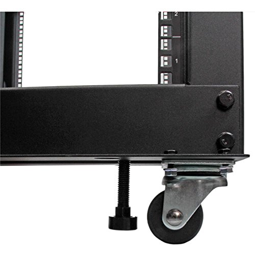 StarTech.com 25U Adjustable Depth Open Frame 4 Post Server Rack Cabinet - w/ Casters / Levelers and Cable Management Hooks