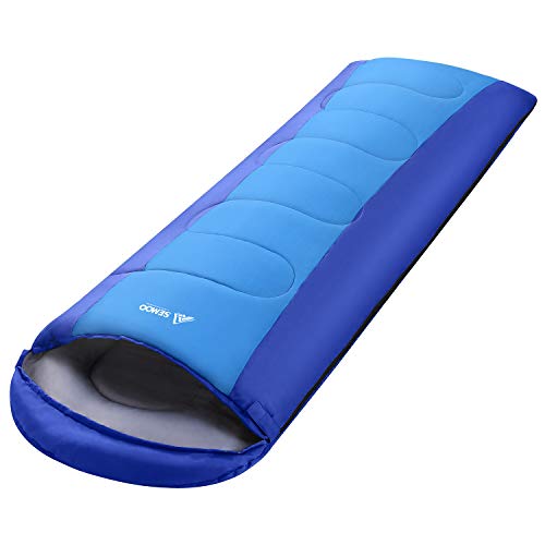 SEMOO Sleeping Bag, Portable Lightweight Water Resistant Temp Rating 42.8F/6C, Comfort 3 Season Envelope Sleeping Bags with Compression Sack Green - Thumbnail 7