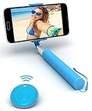 Selfie Stick, Bluetooth Certified 360° Monopod For All iPhones (iOS 5.0+), All Samsung Galaxy, Note, Android Phones (4.2+) Includes Wireless Remote Control Camera Shutter (Blue)