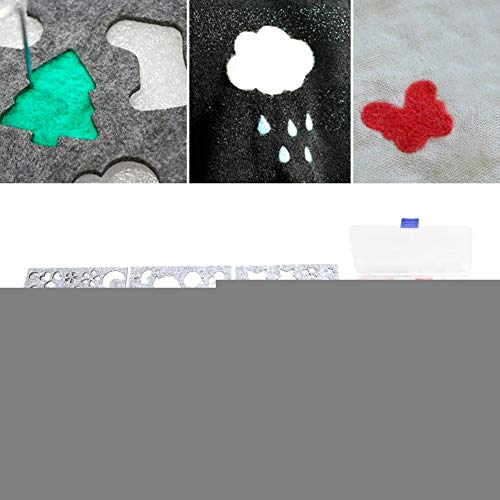 Bicaquu DIY Handcraft Wool Felting Tool Set Needle Felting Craft with 6 Mold Scissors Awl Tool Kits