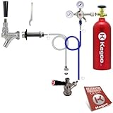 Kegco BF SCK-5T Standard Door Mount Kegerator Keg Tap Beer Conversion Kit with 5 lb Co2 Tank, Chrome