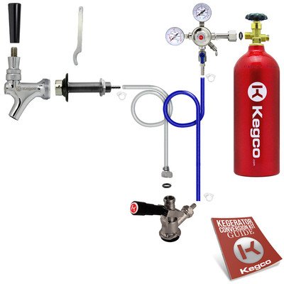 Kegco BF SCK-5T Standard Door Mount Kegerator Keg Tap Beer Conversion Kit with 5 lb Co2 Tank, Chrome