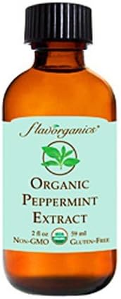 Flavorganics Organic Peppermint Extract, 2-Ounces Glass Bottles (Pack of 9)