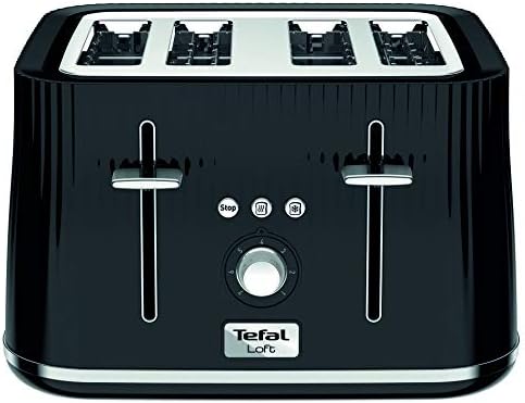 Tefal Loft 4-Slot Toaster, 7 Browning Levels, Defrost, Stop + Reheat Functions, Removable Crumb Tray