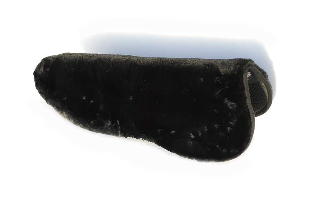 Rhinegold Equestrian Luxury Fur Saddle Seat Saver - Black - Saddle Pad Cushion Cover for Horse Saddles. Premium Horse Saddle Cover. Horse Riding Equipment & Accessories.