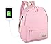 Veenajo Canvas Backpack for School Travel Daypack Laptop Bag with USB Charging Port