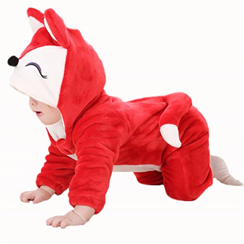 Baoji Toddler Unisex-baby Winter Christmas Romper Onesie Outfits Suit Red Fox