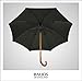 Balios Prestige Walking Umbrella, Real Wood Handle & Bamboo Shaft, Auto Open, Windproof Designed in UK (olive green)