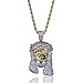 TOPGRILLZ Jesus Pendant Necklace Rope Gold Chain for Men Iced out 14K Gold Plated Simulated Diamond Chain Stainless Steel Chain 24 inch