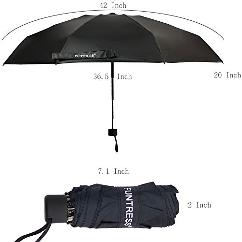 FUNTRESS Windproof Compact Travel Umbrella sun&rain mini Umbrellas-Lightweight (Blue Sky)