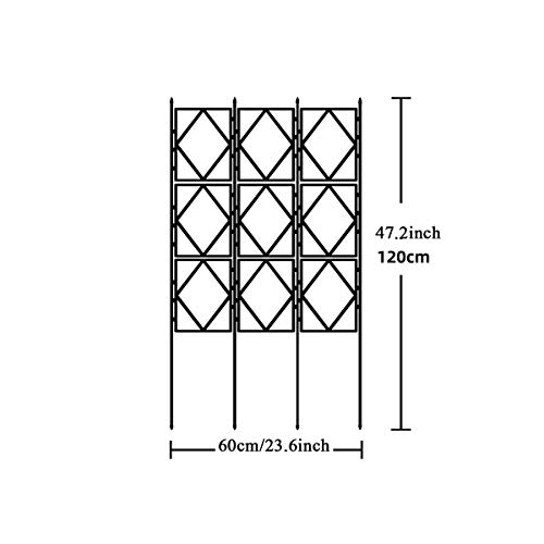 CJSWT Rankhilfe, Rankgerüst Kletterpflanzen,Dekorative gartenzaun im freien beschichtete Metall rostboden 120 x 60 cm… – Bild 4