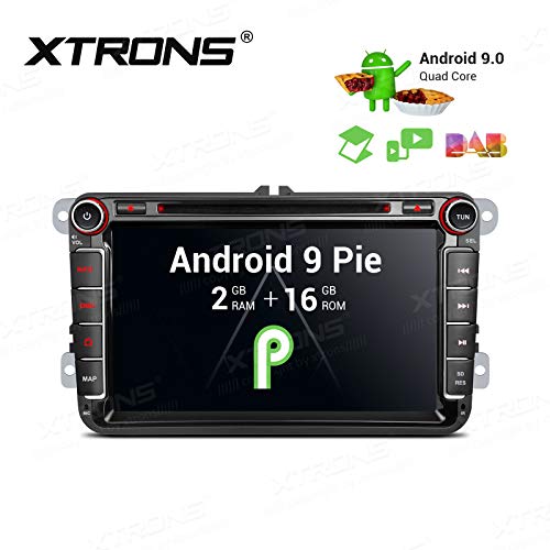 XTRONS Android 9.0 Car Stereo Radio DVD Player GPS Navigator 8 Inch Touch Display Double Din Head Unit Supports WiFi Bluetooth 5.0 Backup Camera DVR OBD TPMS Full RCA Output for VW EOS Passat Golf