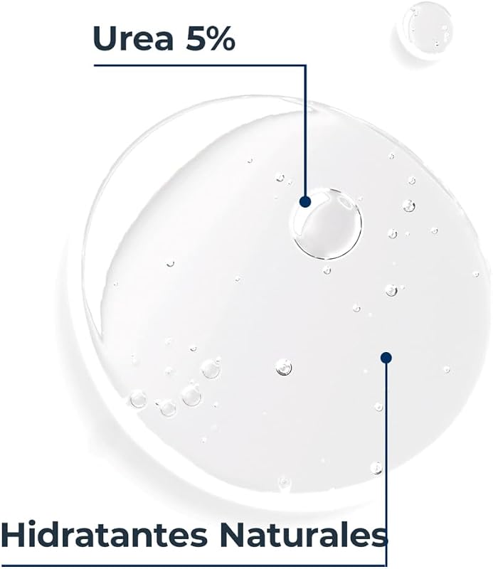 Gel de Banho Suave UreaRepair 5% Ureia (400 ml), gel de limpeza hidratante e esfoliante para o rosto e corpo para alívio imediato, espuma de limpeza para pele seca e muito seca