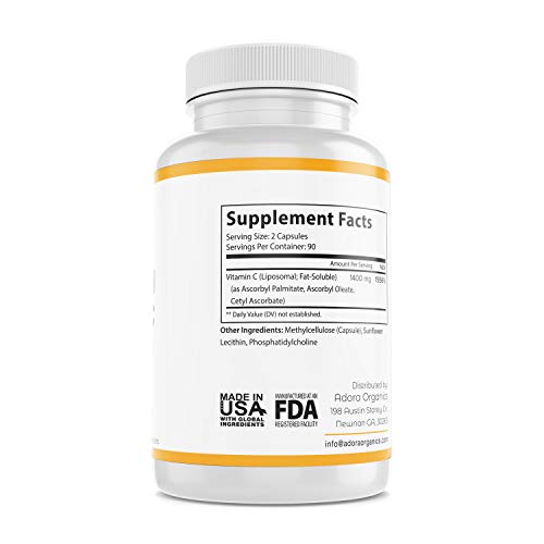 Adora-Organics-Liposomal-Vitamin-C-1400mg-180-Capsules-High-Absorption-Immune-Support-Non-GMO-Gluten-Free