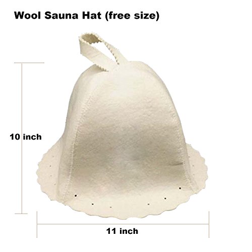 Wooden Sauna Bucket with Ladle and Sauna Hat- Handmade 4 Liter (1 Gallon) Wooden Sauna Bucket with Wooden Ladle and Free Size Wool Sauna Hat - Thumbnail 2