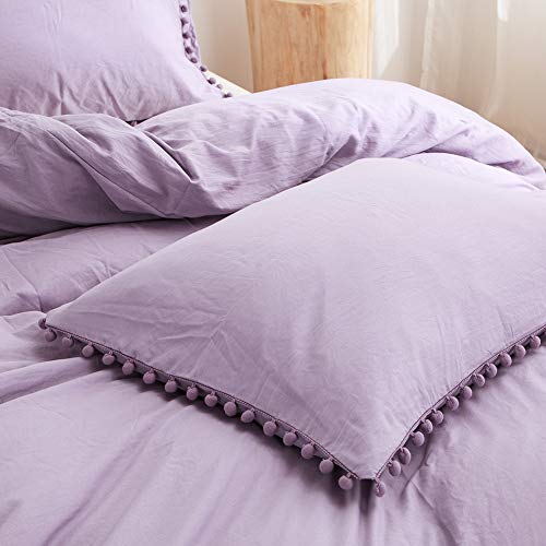 MOVE OVER 3 Pieces Purple Bedding Lavender Purple Duvet Cover Set Ball