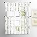 MRTREES Short Sheer Curtains Kitchen Tier Curtains Light Filtering Rod Pocket Voile Cafe Curtains for Bathroom Small Half Window (2 Panels, 25