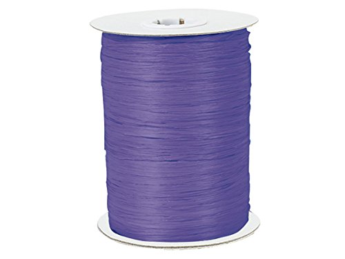 Pack Of 1, Solid Purple Paper Raffia Ribbon 1/4
