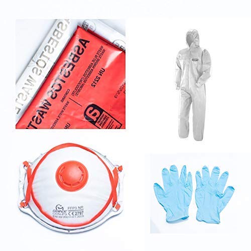 Asbestos Removal Kit - Protective Coverall, Mask & Gloves + Asbestos Waste Bags
