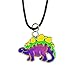 FUN JEWELS Cute Stegosaurus Dinosaur Pendant Color Change Mood Necklace For Boys Girls Animal Jewelry Gifts