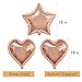 Rose Gold Party Decorations Kit, Girls Birthday Party Supplies with Happy Birthday Banners Rose Gold Balloons Heart and Star Foil Balloons and for Birthday Party