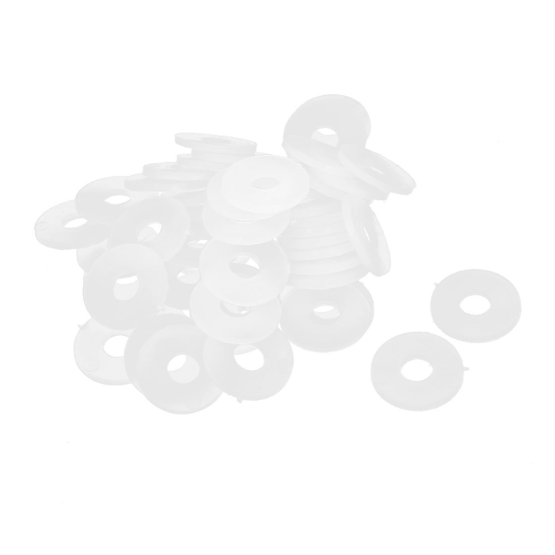 sourcingmap Nylon Flat Washers 18mm OD 6mm ID 1.5mm Thickness Sealing Gasket for Faucet Pipe Water Hose, Clear, Pack of 100