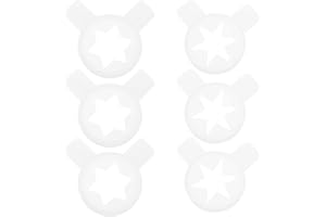NUSITOU 6pcs Ice Cream Machine Star Nozzles with Hexagon and Honeycomb Tips, Replacement Dispensing Caps