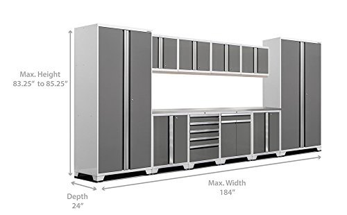 NewAge Products 52554 Pro 3.0 Cabinetry Set with Stainless Steel Worktop, White