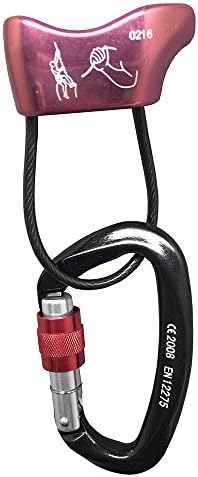 Yougeyu Professional Rescue ATC Guide Belay Device Carabiner Rock Climbing Rappel Descender Belay Device V-grooved Belay Package with 25kN Locking Carabiner