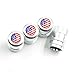 CKAuto American Flag Valve Stem Caps, Aluminum USA Tire Valve Caps, Universal Dust Proof Stem Covers for Cars, Trucks, Bikes, Motorcycles, Bicycle, Corrosion Resistant, 4 Pack(Silver)