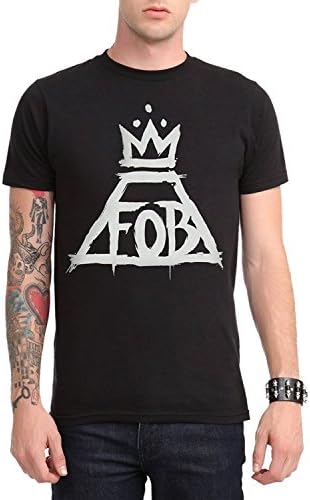 Lianfa Fall Out Boy Crown Logo T-Shirt-Mens-Black-X-Large