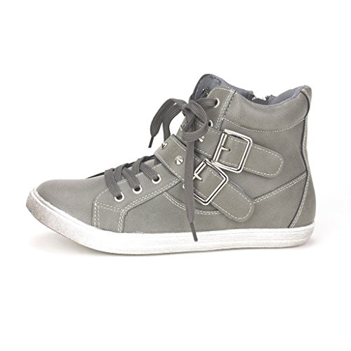 Dream Pairs NY33 Women's Fashion Studded Double Velcro Straps Buckles