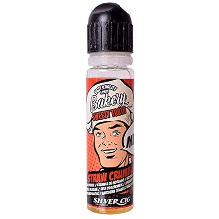 Silver CIG Premium Liquid E-Liquids E-Shisha Bakery Sweety Tooth Straw Crumble 50ml ohne Nikotin