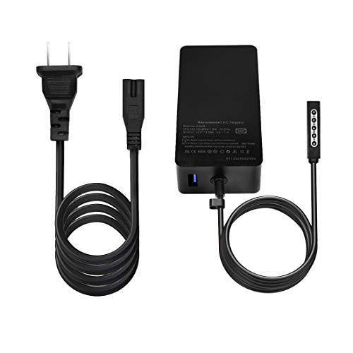 Microsoft Surface Pro Charger, 48W 12V 3.58A Surface Power Adapter for Microsoft Surface RT, Surface Pro 1, Surface Pro 2, Surface 2 1512 1514 1536 - Extra 5V/1A USB Port(48W)