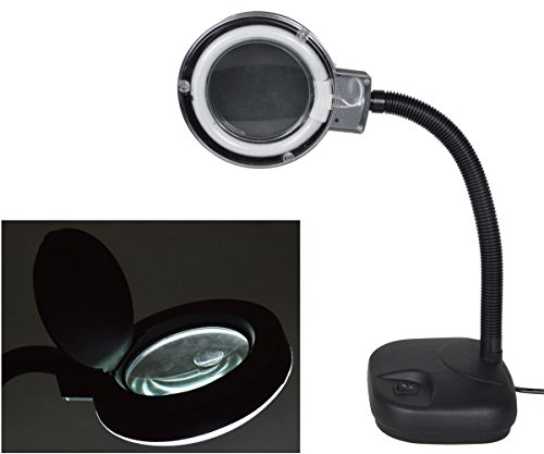 5X 10X Light-Weight Portable Tabletop Gooseneck Magnifying Lamp
Magnifier Desk Adjustable Light Black