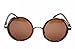 Cyber Goggles Steampunk Sunglasses Vintage Retro Mirror lens Round Glasses Brown Frame Reflective Lens + Hard Protective Eyeglasses Case