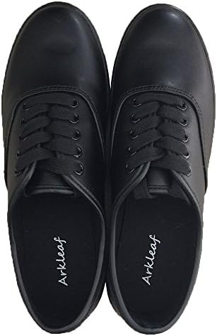 Arkleaf Women's Slip Oil Resistant Non Slip Work Safety Black Leather Shoes Size 9