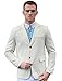 uxcell Man Notched Lapel Long Sleeves Single Breasted Blazer M Off White