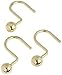 Carnation Home Fashions Metal Ball Type Shower Curtain Hook, Brass