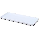 Ceramic Vanity Tray Small Rectangle, Bathtub Tray Bathroom Organizer, Cosmetics Holder for Tissue Candle Towel Plant Jewelry Ring Dish Dresser Perfume Shampoo-White(1 Pc)(Large)